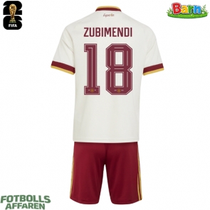 Spanien Martin Zubimendi #18 Bortaställ Barn VM 2026 Kortärmad (+ Korta byxor)